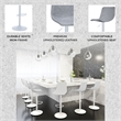 Adjustable Height Bar Stool in Leather with White Iron Base in Light Gray
