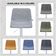 Adjustable Height Bar Stool in Leather with White Iron Base in Light Gray
