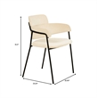 Velvet Dining Chair with Powder-Coated Stainless Steel Legs in Beige