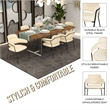 Velvet Dining Chair with Powder-Coated Stainless Steel Legs in Beige