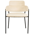 Velvet Dining Chair with Powder-Coated Stainless Steel Legs in Beige