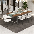 Polyester Dining Chair with Powder-Coated Stainless Steel Legs in White