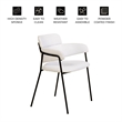 Polyester Dining Chair with Powder-Coated Stainless Steel Legs in White