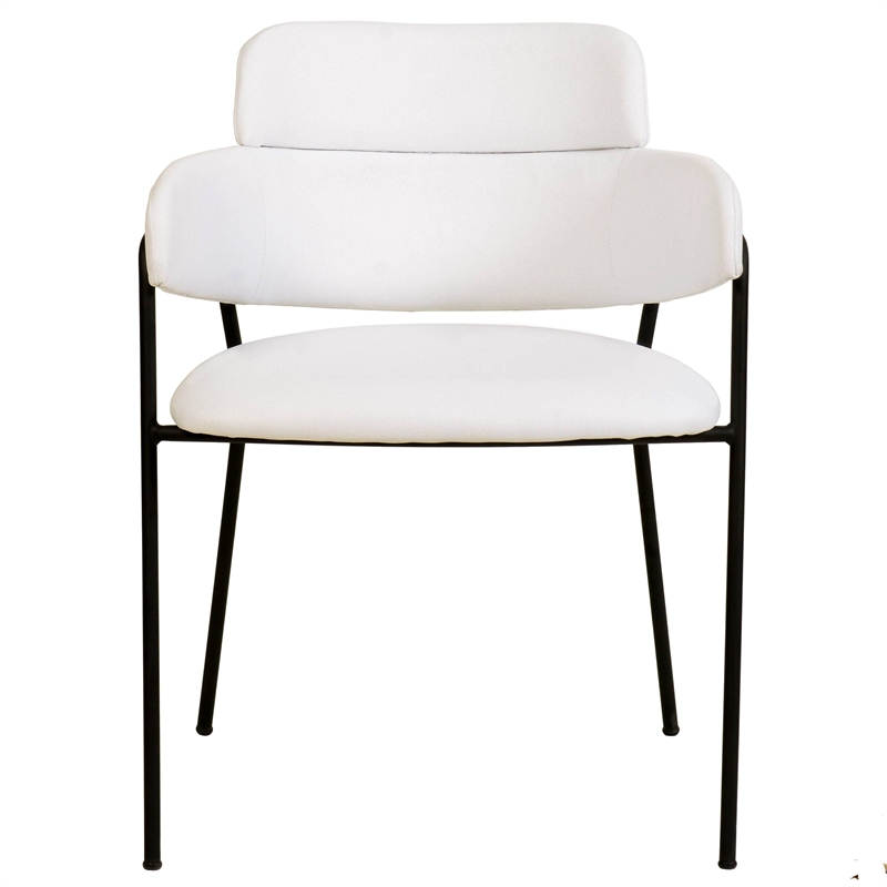 Polyester Dining Chair with Powder-Coated Stainless Steel Legs in White