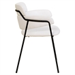 Polyester Dining Chair with Powder-Coated Stainless Steel Legs in White