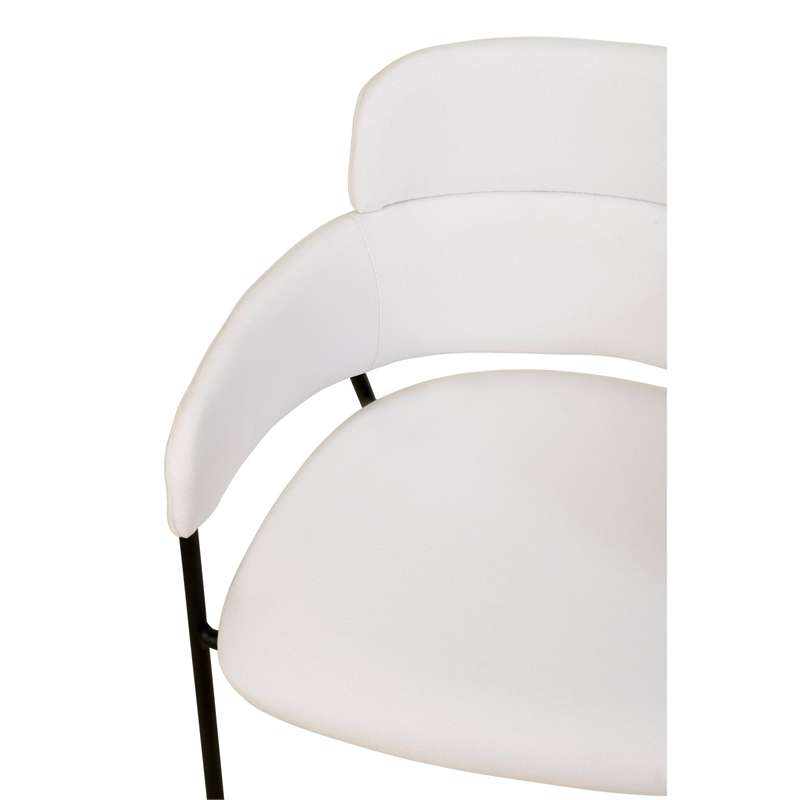 Polyester Dining Chair with Powder-Coated Stainless Steel Legs in White