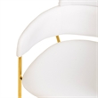 Polyester Dining Chair with Gold Powder-Coated Stainless Steel Legs in White