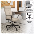 LeisureMod High-Back Leather Office Chair with Adjustable Height in Tan