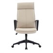 LeisureMod High-Back Leather Office Chair with Adjustable Height in Tan