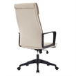 LeisureMod High-Back Leather Office Chair with Adjustable Height in Tan