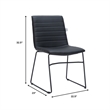 LeisureMod Office Chair in Leather/Polyester with Stainless Steel Base in Black
