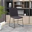 LeisureMod Office Chair in Leather/Polyester with Stainless Steel Base in Brown