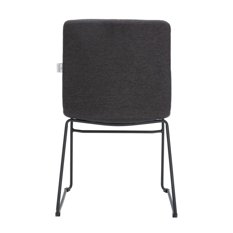 LeisureMod Office Chair in Leather/Polyester with Stainless Steel Base in Brown