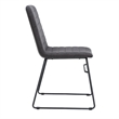 LeisureMod Office Chair in Leather/Polyester with Stainless Steel Base in Brown