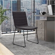 LeisureMod Office Chair in Leather/Polyester with Stainless Steel Base in Brown