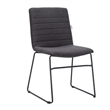 LeisureMod Office Chair in Leather/Polyester with Stainless Steel Base in Brown