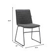 LeisureMod Office Chair in Leather/Polyester with Stainless Steel Base Charcoal