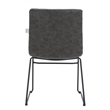 LeisureMod Office Chair in Leather/Polyester with Stainless Steel Base Charcoal