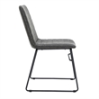LeisureMod Office Chair in Leather/Polyester with Stainless Steel Base Charcoal