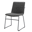 LeisureMod Office Chair in Leather/Polyester with Stainless Steel Base Charcoal