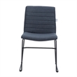 LeisureMod Office Chair in Leather/Polyester with Stainless Steel Base Dark Blue