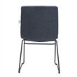 LeisureMod Office Chair in Leather/Polyester with Stainless Steel Base Dark Blue