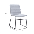 LeisureMod Office Chair in Leather/Polyester with Stainless Steel Base in Gray