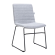 LeisureMod Office Chair in Leather/Polyester with Stainless Steel Base in Gray