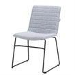 LeisureMod Office Chair in Leather/Polyester with Stainless Steel Base in Gray