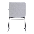LeisureMod Office Chair in Leather/Polyester with Stainless Steel Base in Gray