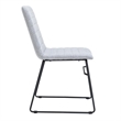 LeisureMod Office Chair in Leather/Polyester with Stainless Steel Base in Gray