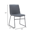 Office Chair in Leather/Polyester with Stainless Steel Base in Gray Leather
