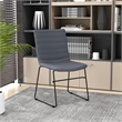 Office Chair in Leather/Polyester with Stainless Steel Base in Gray Leather