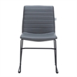 Office Chair in Leather/Polyester with Stainless Steel Base in Gray Leather