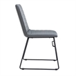 Office Chair in Leather/Polyester with Stainless Steel Base in Gray Leather
