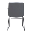 Office Chair in Leather/Polyester with Stainless Steel Base in Gray Leather