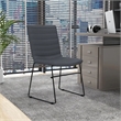 Office Chair in Leather/Polyester with Stainless Steel Base in Gray Leather