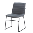 Office Chair in Leather/Polyester with Stainless Steel Base in Gray Leather