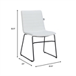 LeisureMod Office Chair in Leather/Polyester with Stainless Steel Base in White