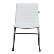 LeisureMod Office Chair in Leather/Polyester with Stainless Steel Base in White