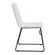 LeisureMod Office Chair in Leather/Polyester with Stainless Steel Base in White