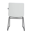 LeisureMod Office Chair in Leather/Polyester with Stainless Steel Base in White