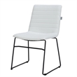 LeisureMod Office Chair in Leather/Polyester with Stainless Steel Base in White