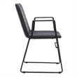LeisureMod Office Chair in Leather/Polyester with Stainless Steel Base in Brown