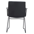 LeisureMod Office Chair in Leather/Polyester with Stainless Steel Base in Brown