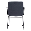 LeisureMod Office Chair in Leather/Polyester with Stainless Steel Base Dark Blue