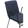 LeisureMod Office Chair in Leather/Polyester with Stainless Steel Base Dark Blue