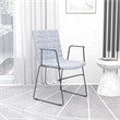 LeisureMod Office Chair in Leather/Polyester with Stainless Steel Base in Gray
