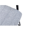 LeisureMod Office Chair in Leather/Polyester with Stainless Steel Base in Gray