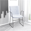 LeisureMod Office Chair in Leather/Polyester with Stainless Steel Base in Gray